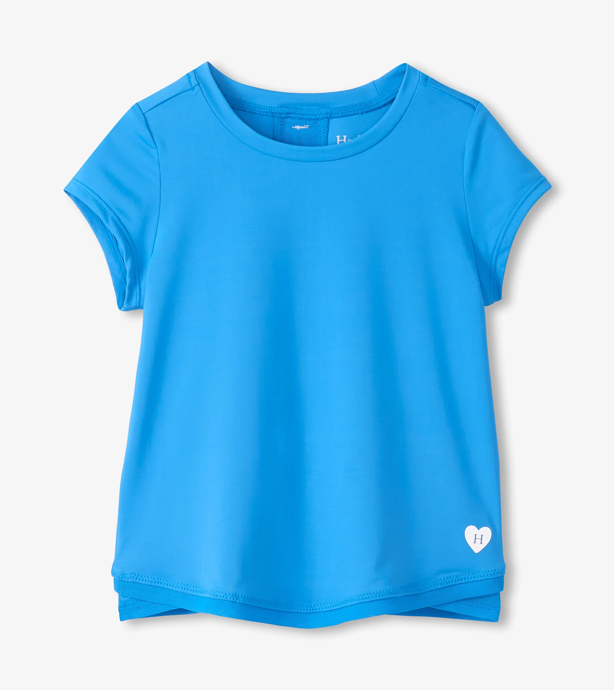 Girls Malibu Blue Mesh Trim T-Shirt - Image 2