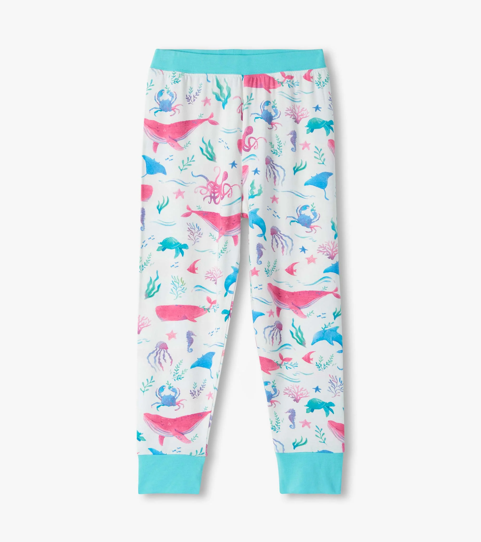 Girls Painted Sealife Bamboo Pyjama Set - Image 3