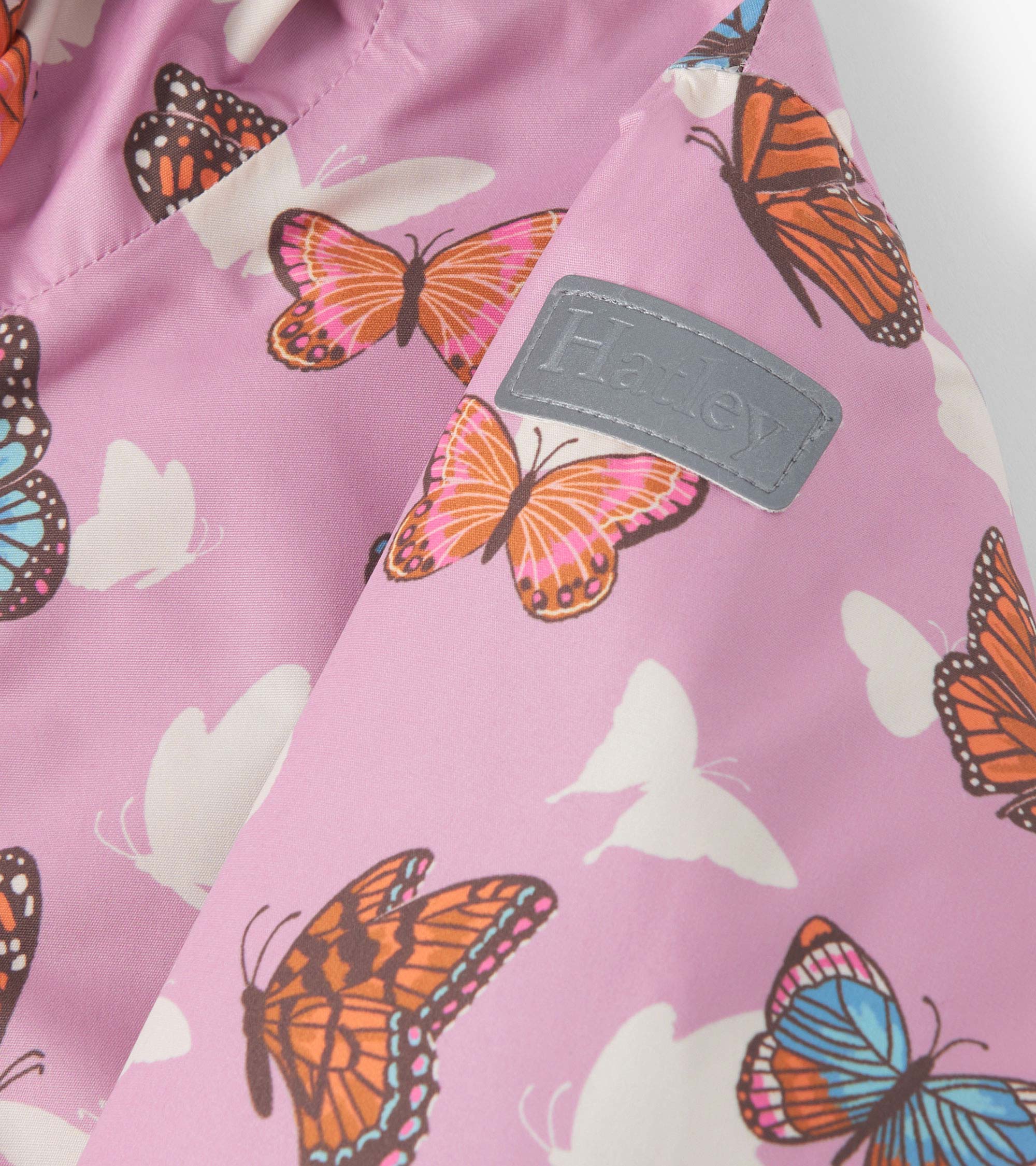 Girls Pop-Out Butterflies Zip-Up Lightweight Raincoat - Image 5