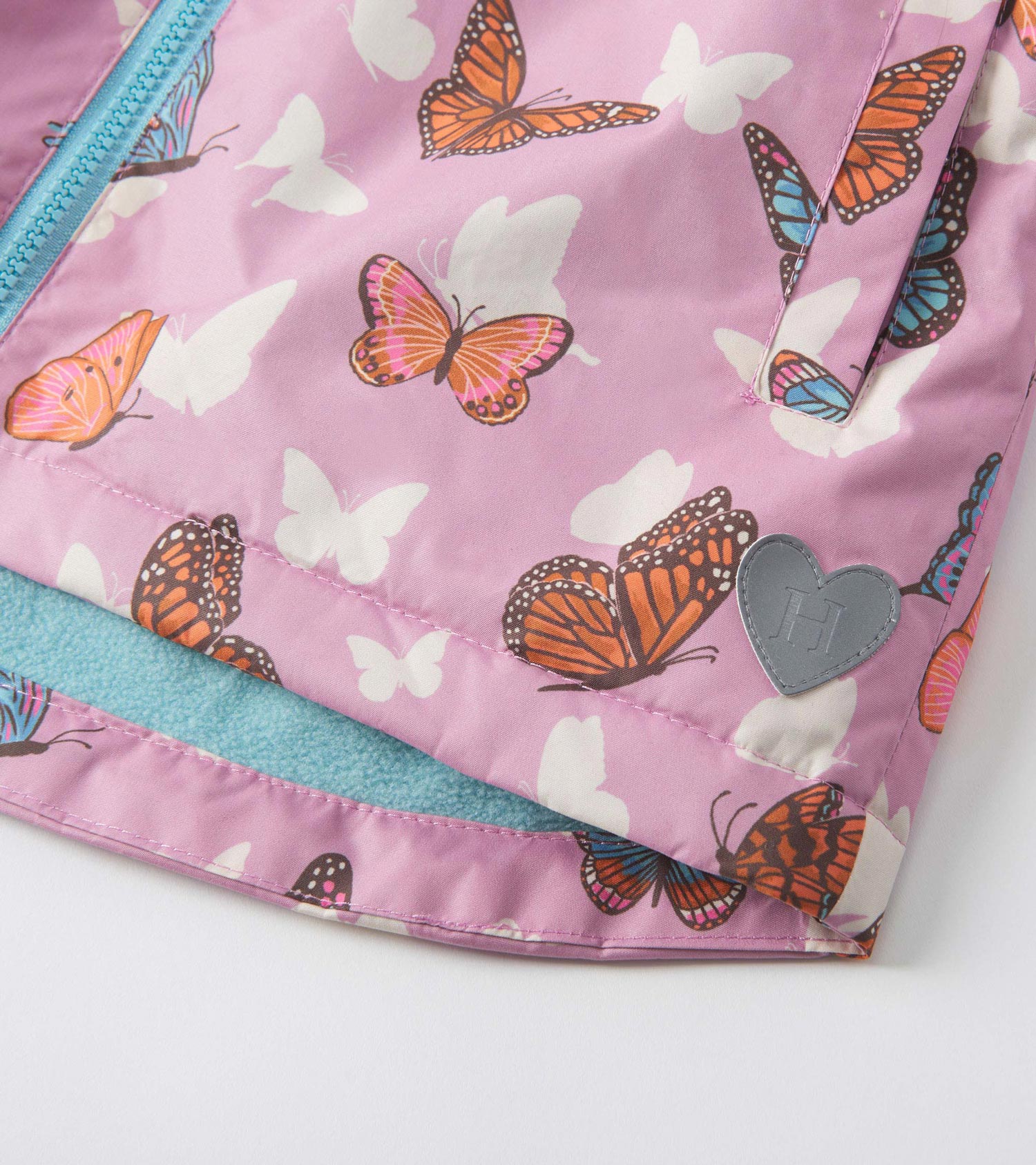 Girls Pop-Out Butterflies Zip-Up Lightweight Raincoat - Image 7