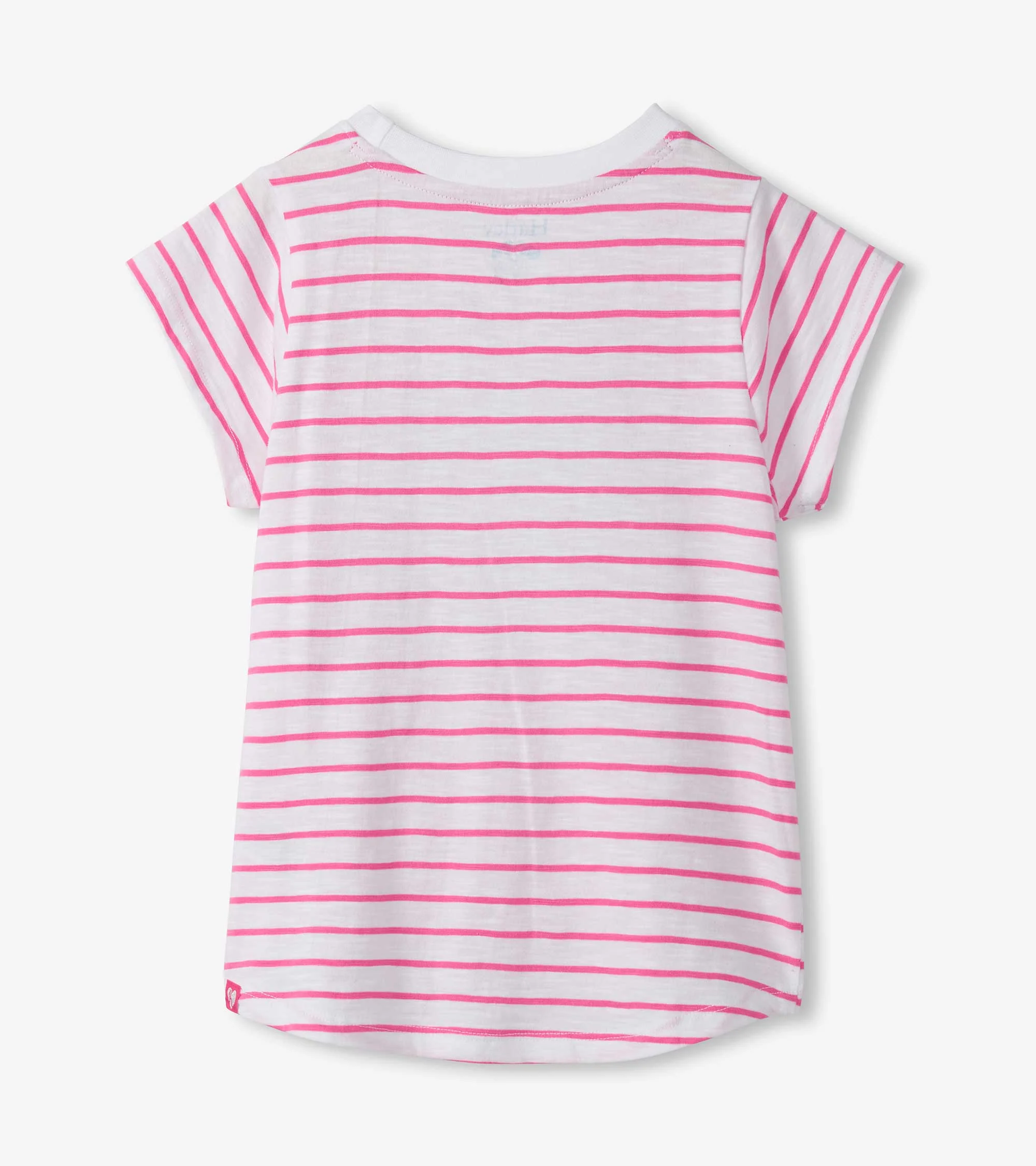 Girls Radiant Flower Striped Tie Front T-Shirt - Image 3