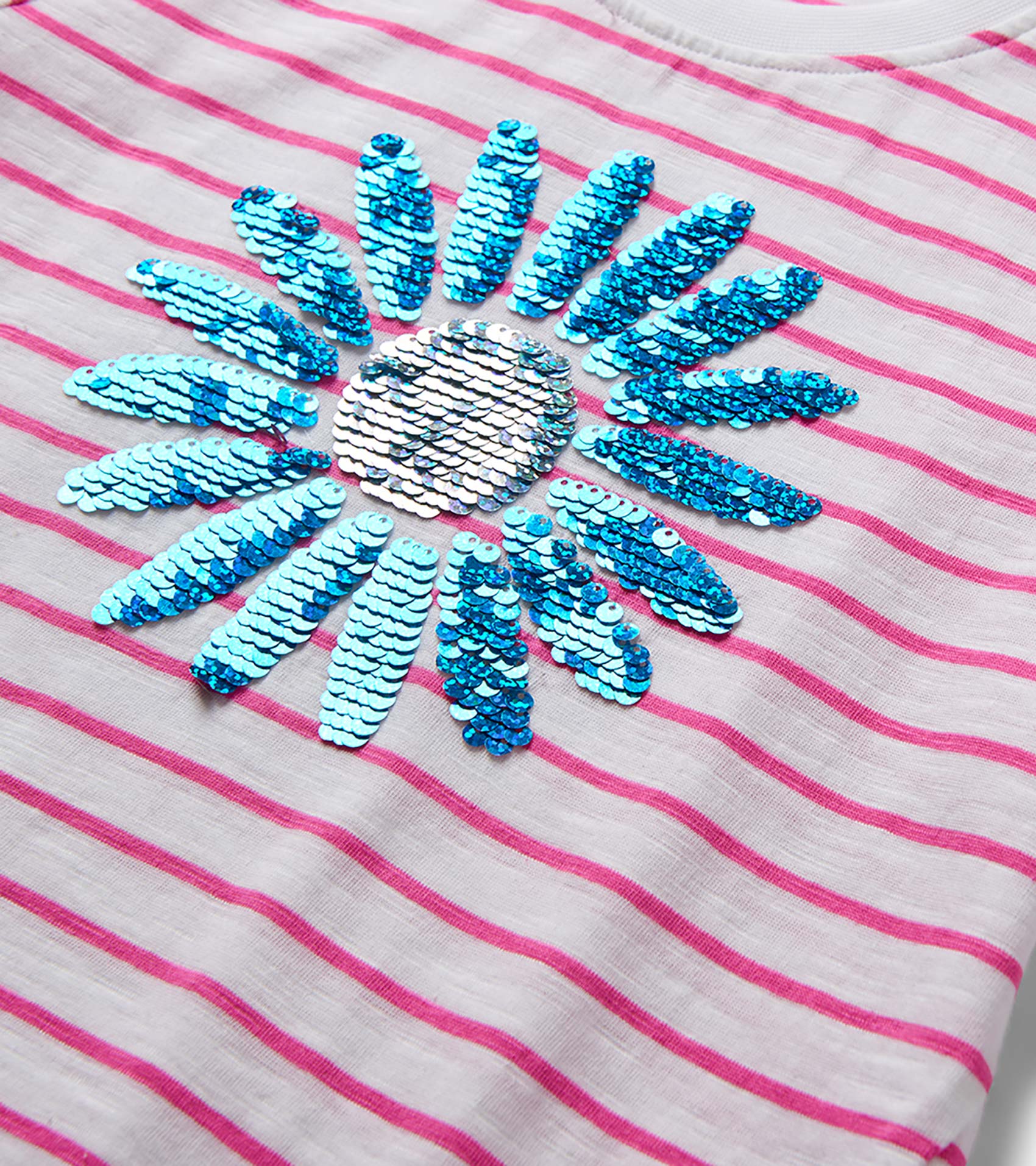 Girls Radiant Flower Striped Tie Front T-Shirt - Image 4
