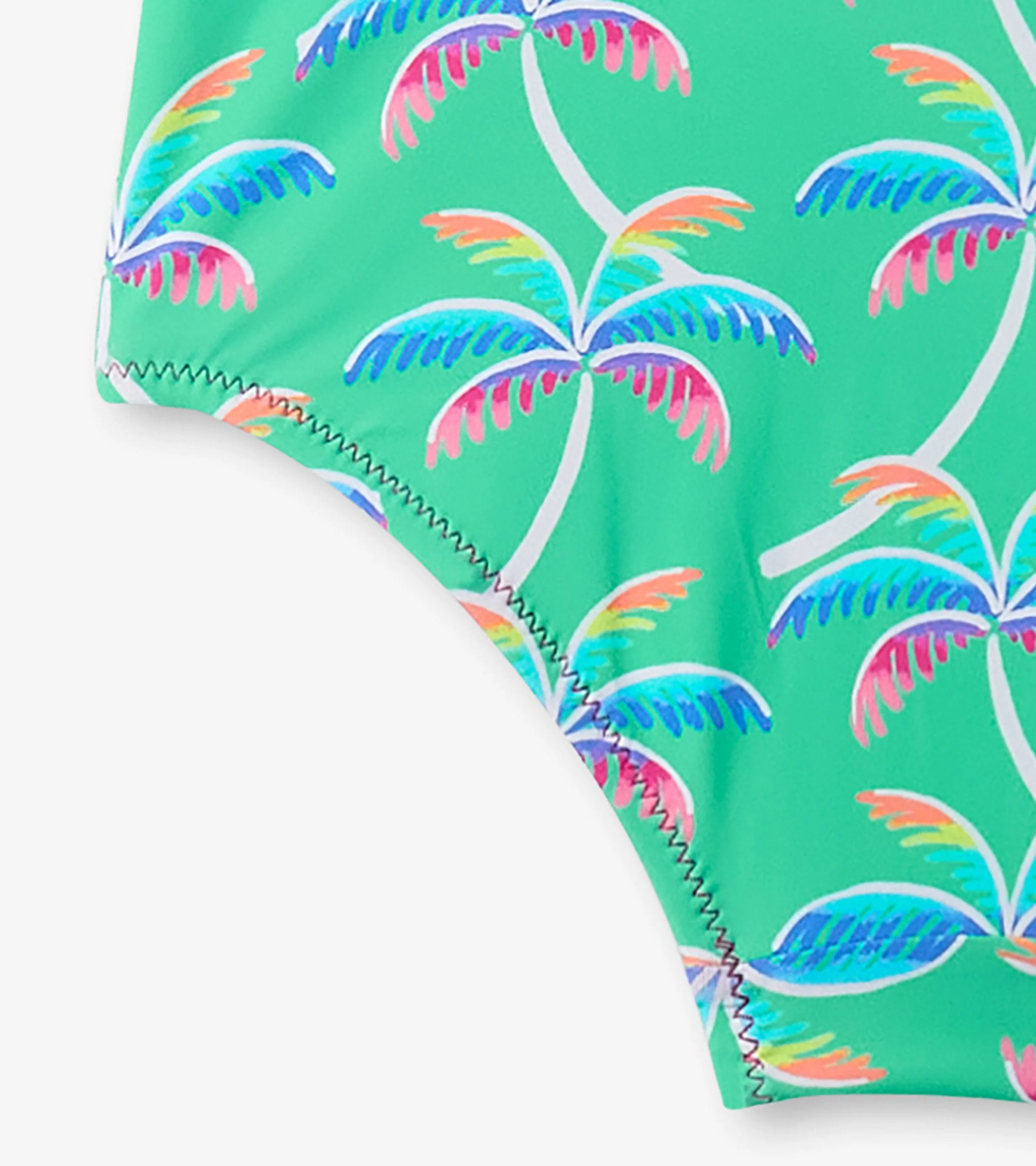 Girls Rainbow Palm Shoulder Shoulder Bow Swimsuit - Image 4
