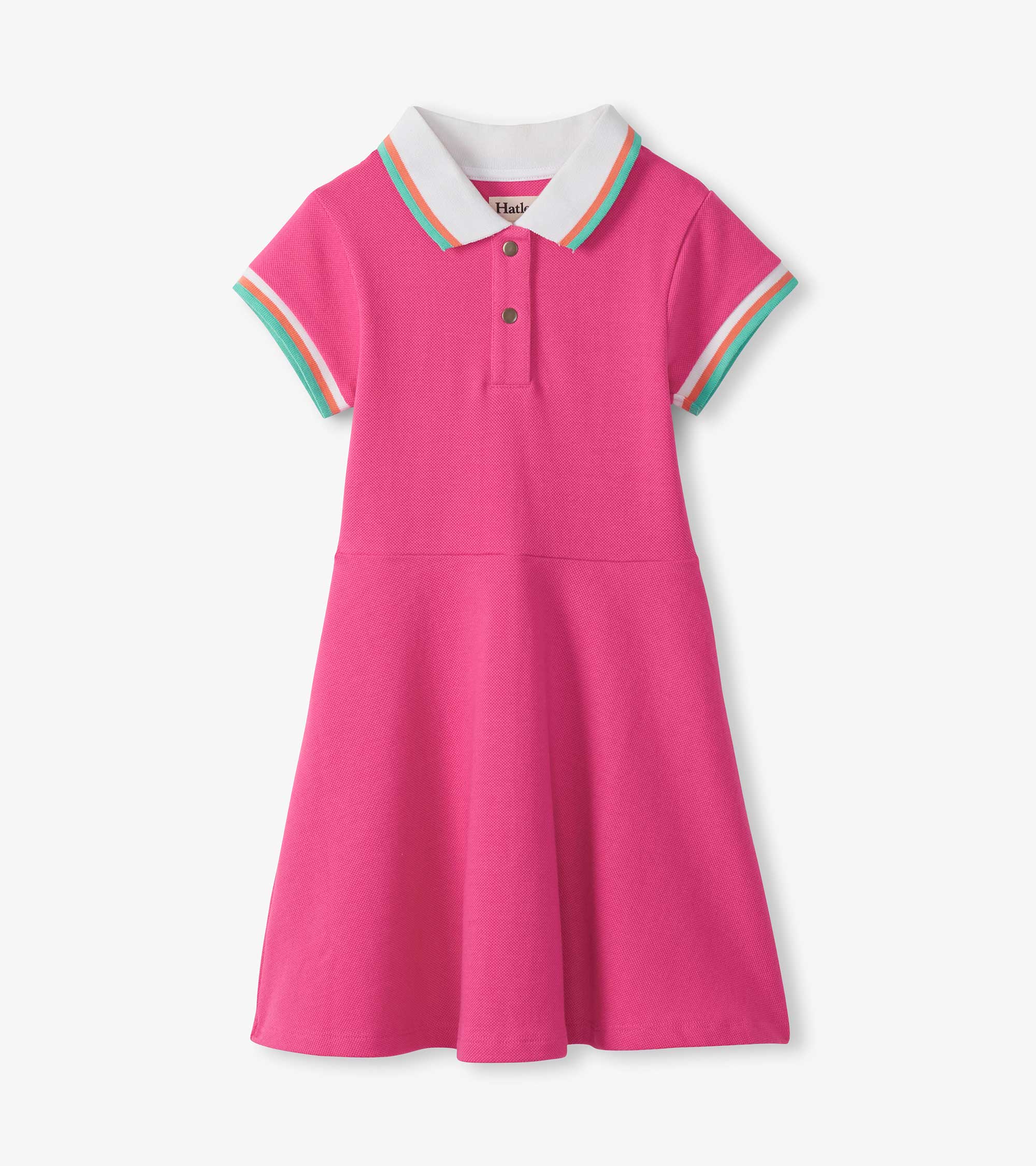 Girls Raspberry Rose Pique Polo Dress