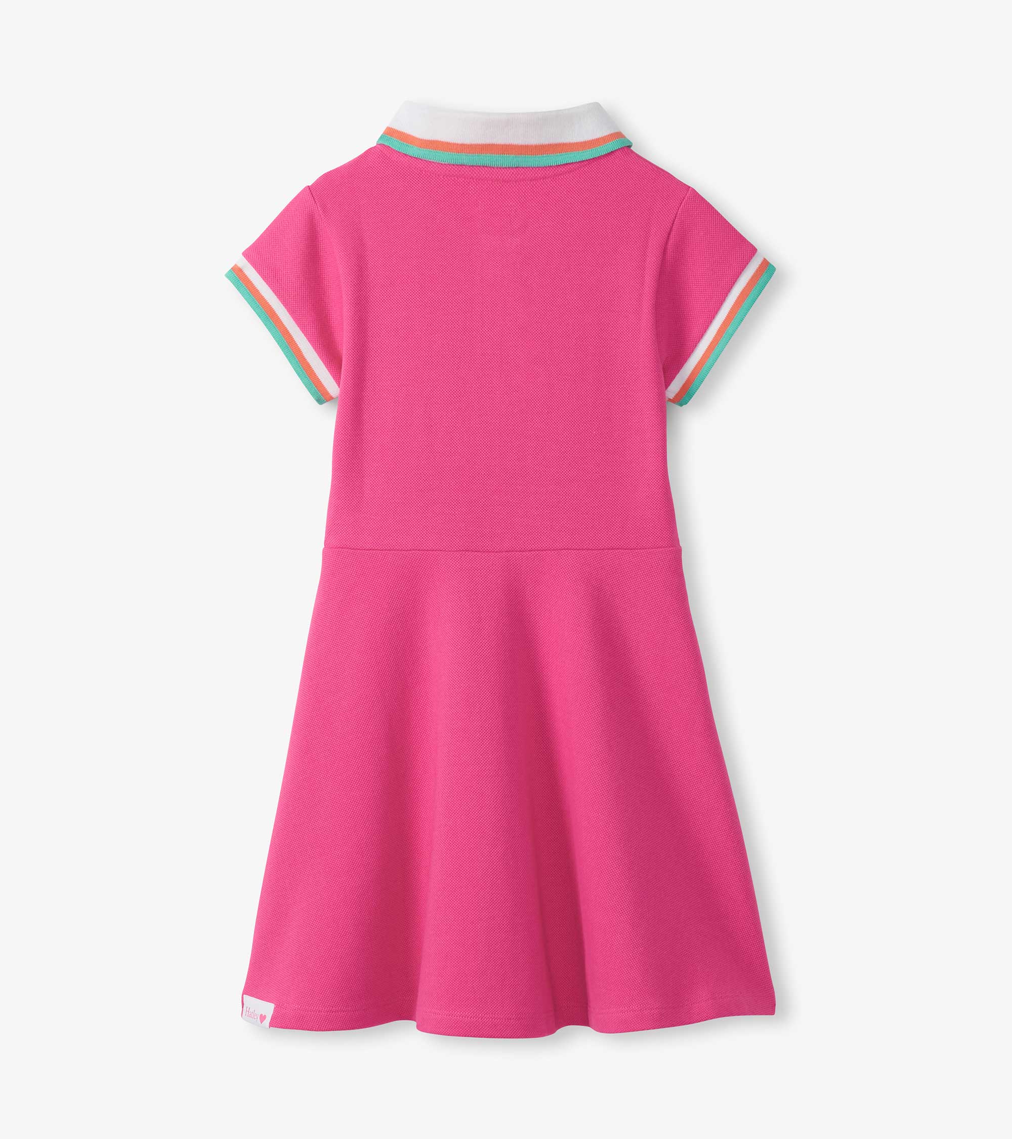 Girls Raspberry Rose Pique Polo Dress - Image 2