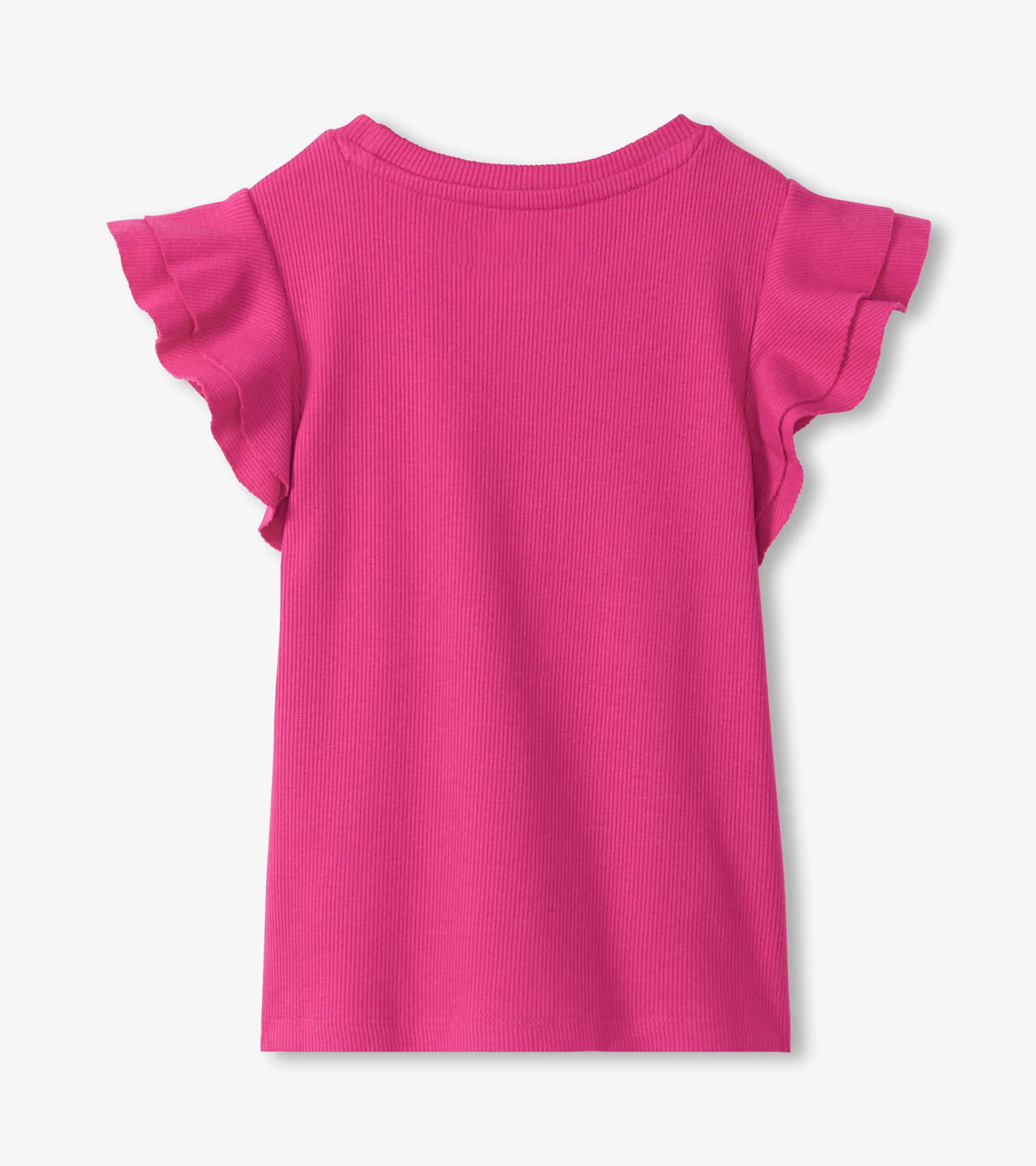 Girls Raspberry Rose Ruffle Sleeve Tank - Image 2