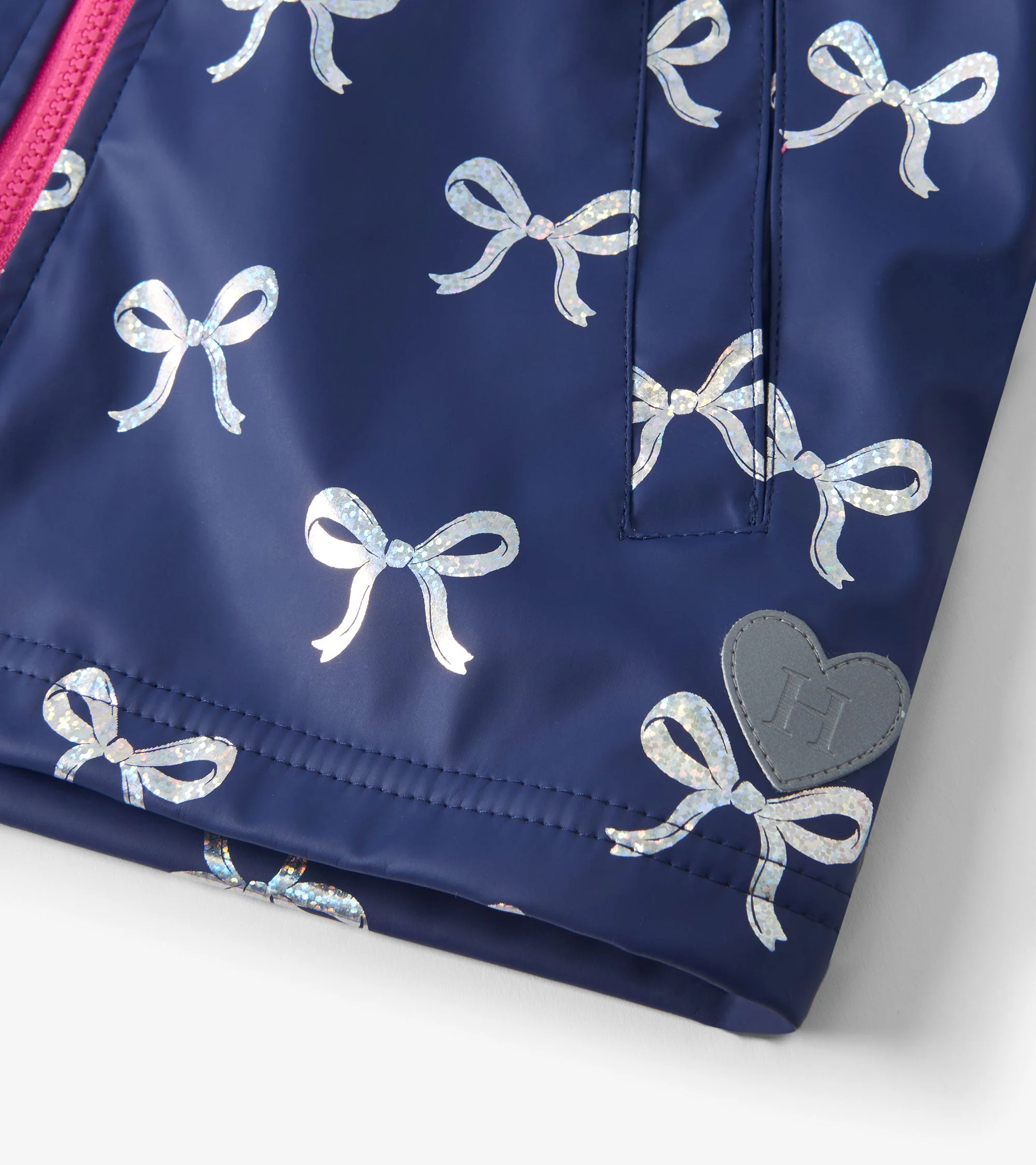 Girls Silver Ribbon Zip-Up Raincoat - Image 7