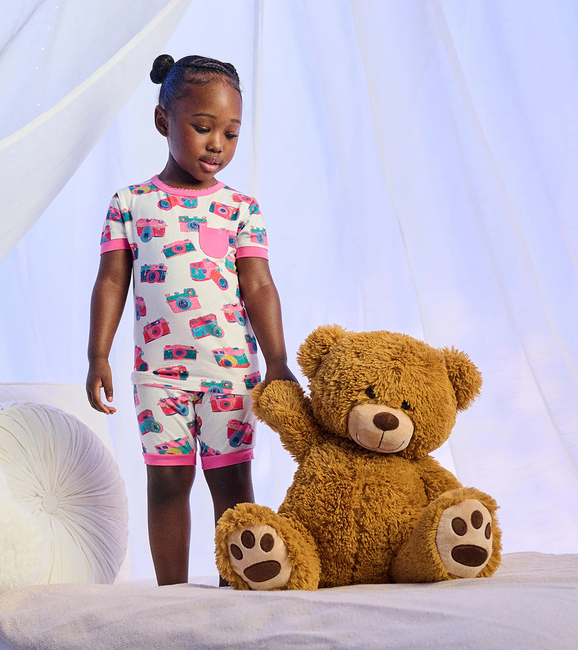 Girls Sketchy Cameras Bamboo Short Pyjama Set