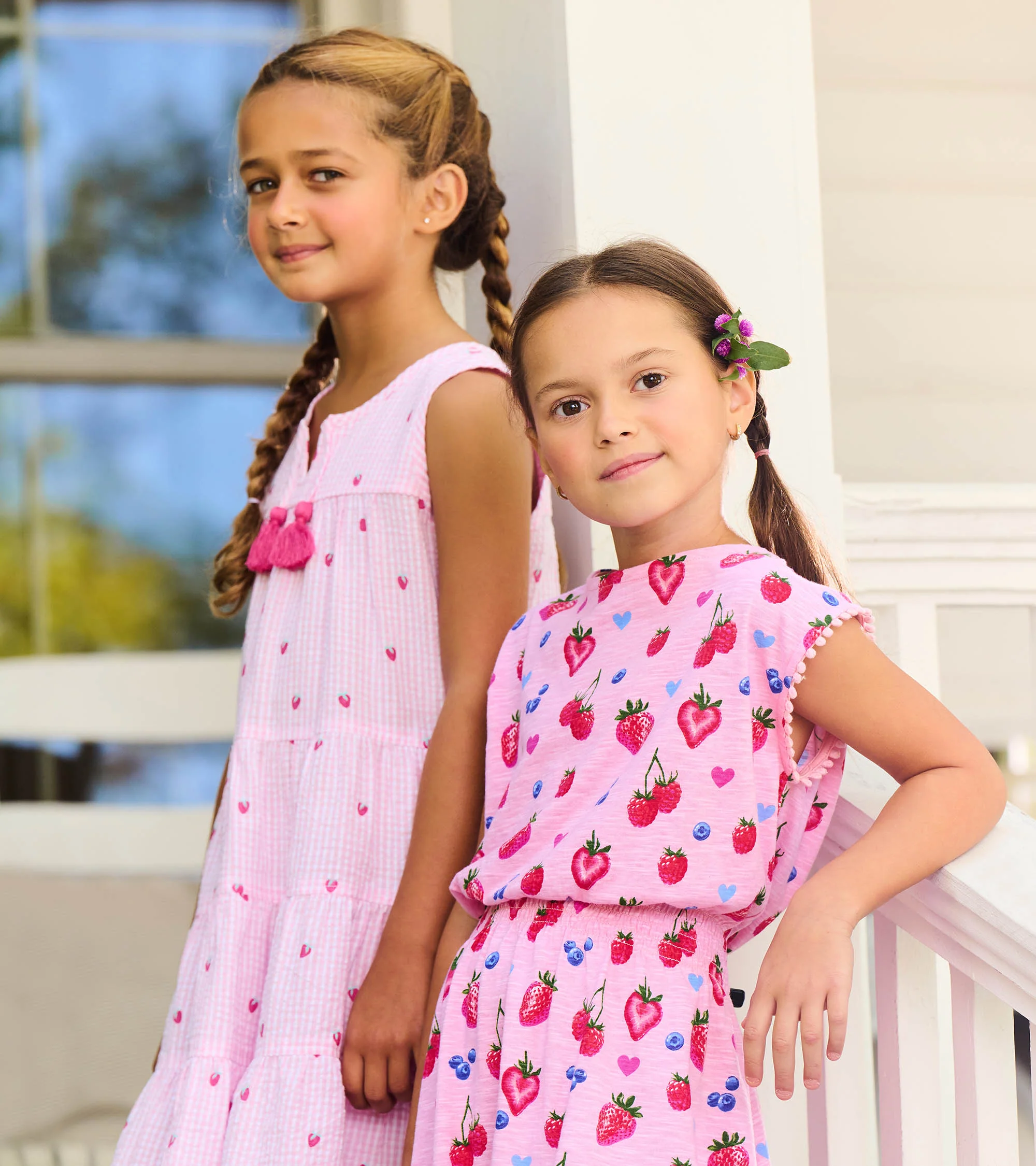 Girls Summer Berries Smocked Waist Dress - Image 3