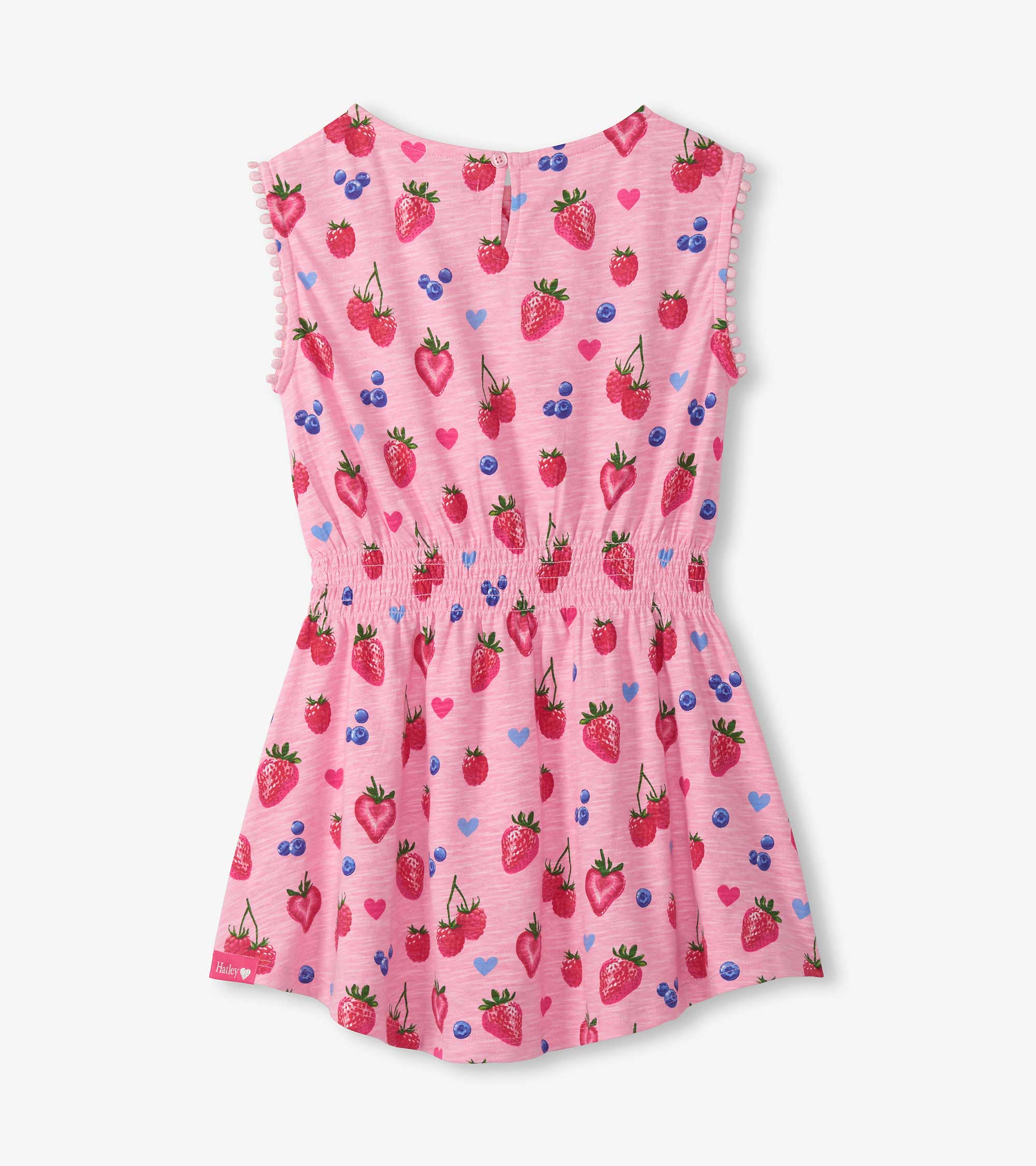 Girls Summer Berries Smocked Waist Dress - Image 4