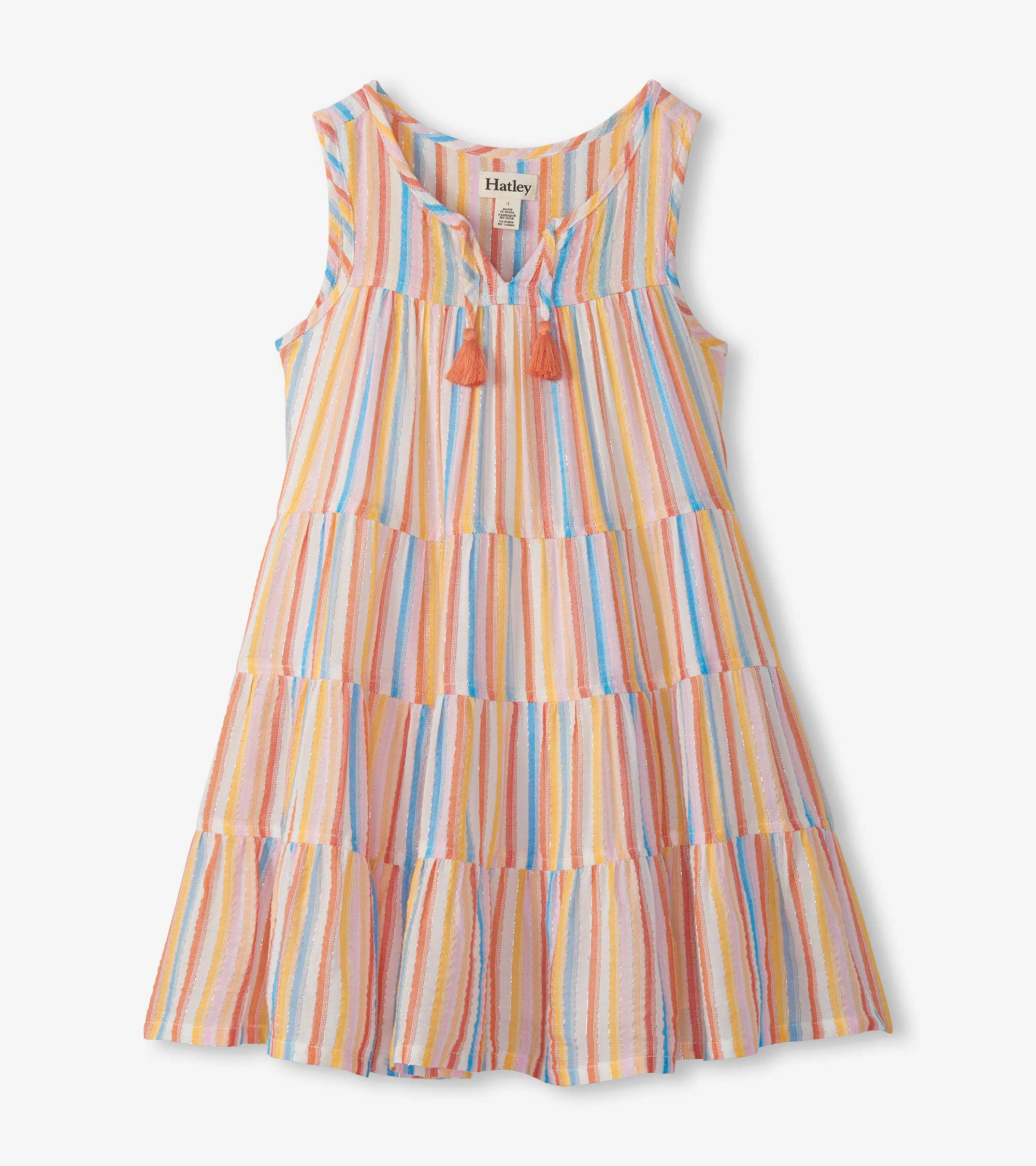Girls Sunny Stripes Tiered Dress - Image 2