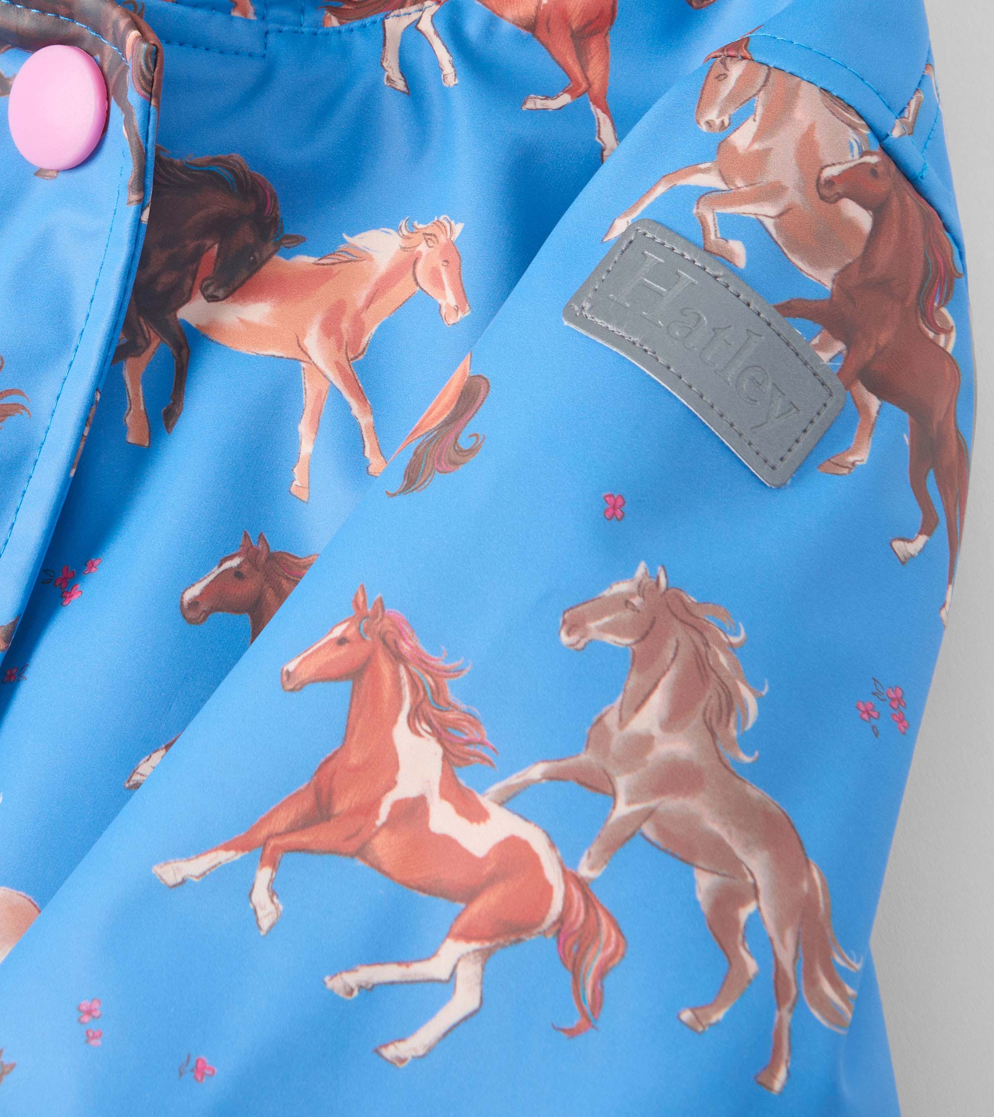 Girls Tinsel Horses Sherpa Lined Button-Up Raincoat - Image 4