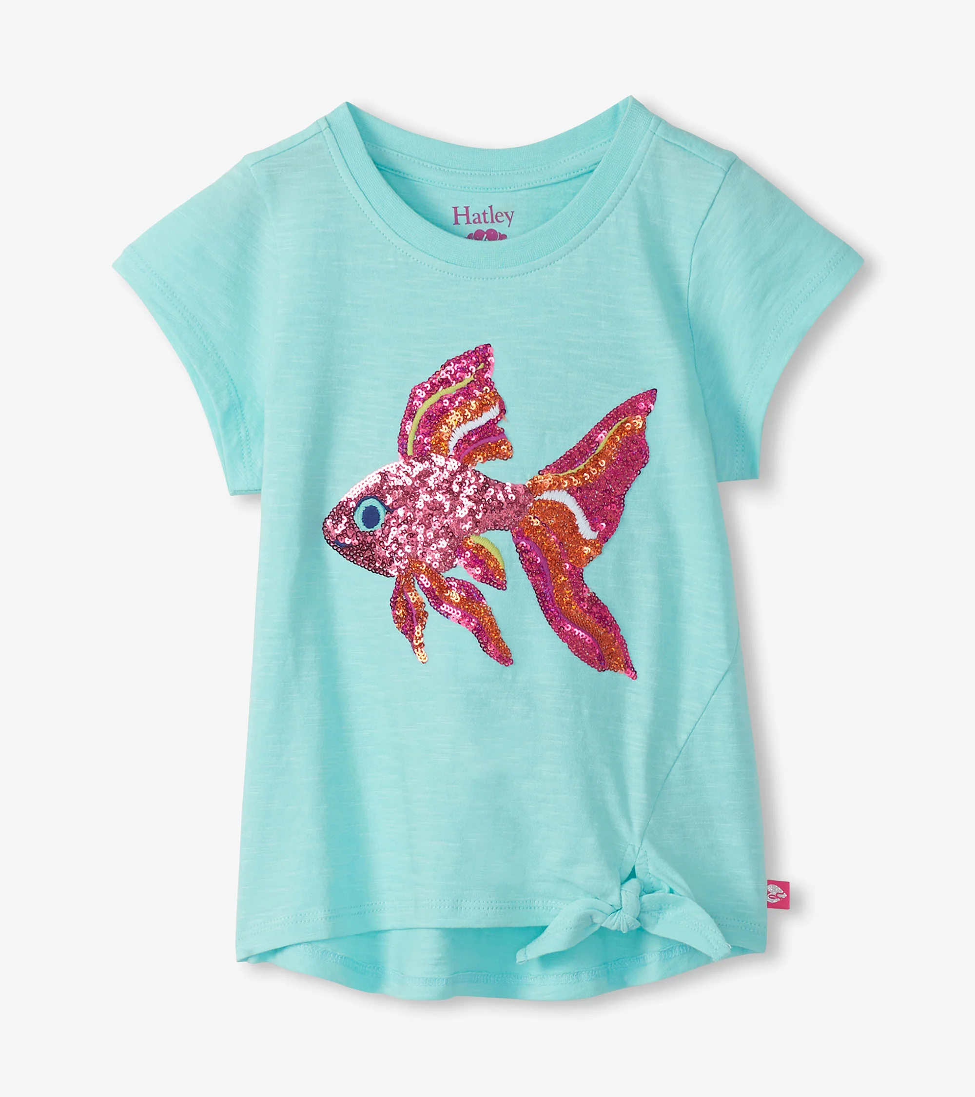 Girls Tropical Fish Tie Front T-Shirt