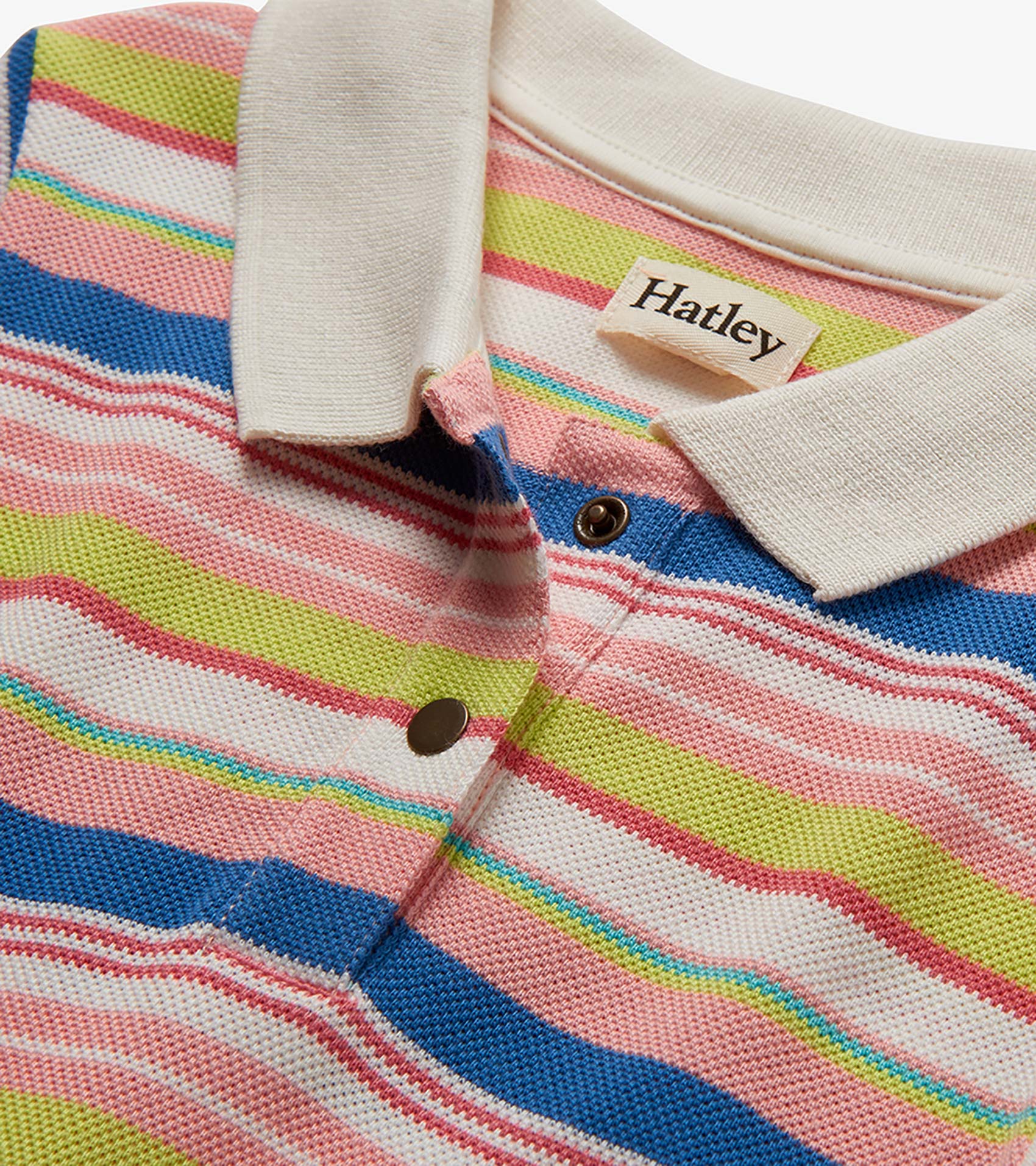 Girls Vintage Camp Stripe Pique Polo Dress - Image 3