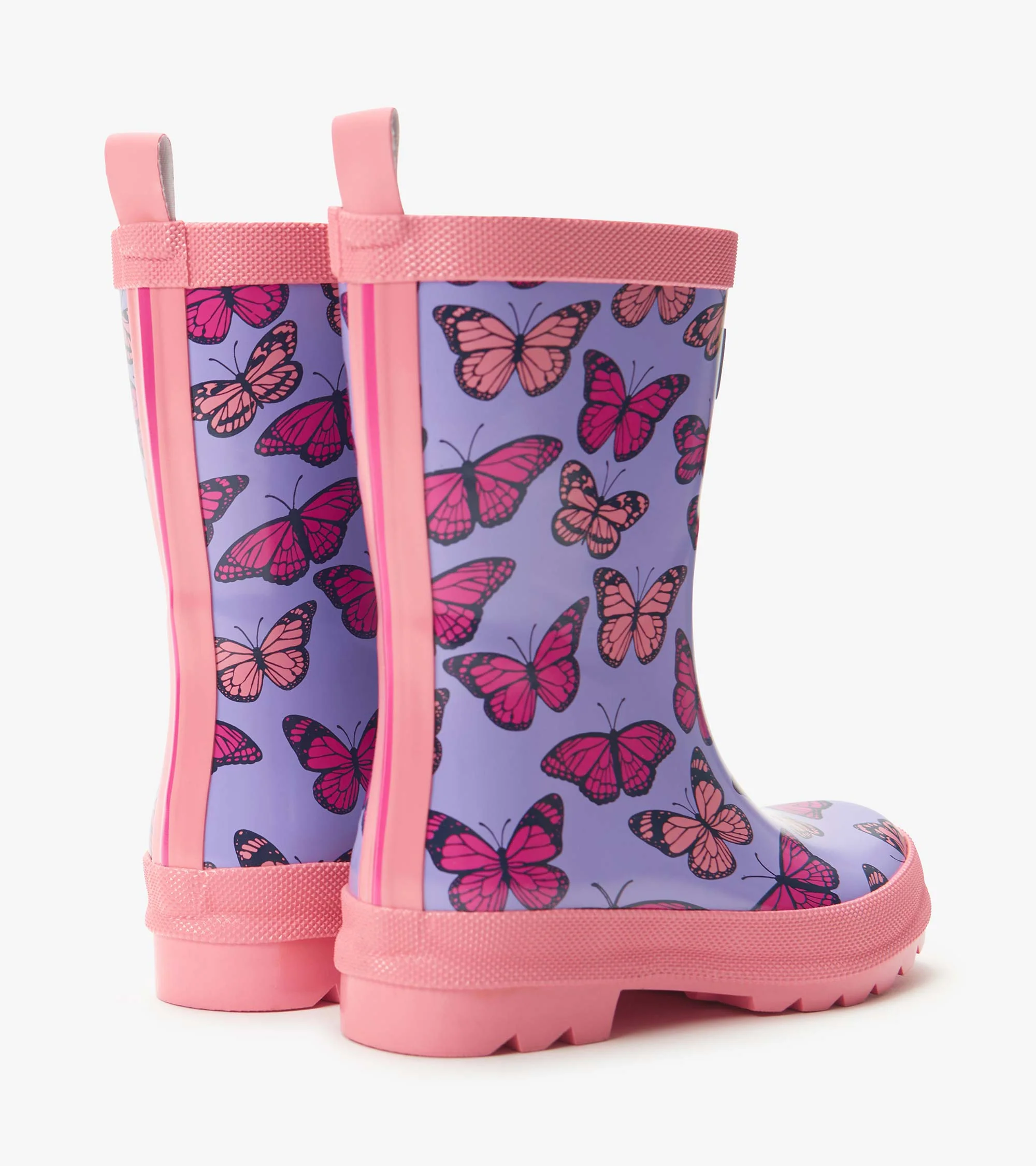 Girls Violet Butterflies Shiny Wellies - Image 4