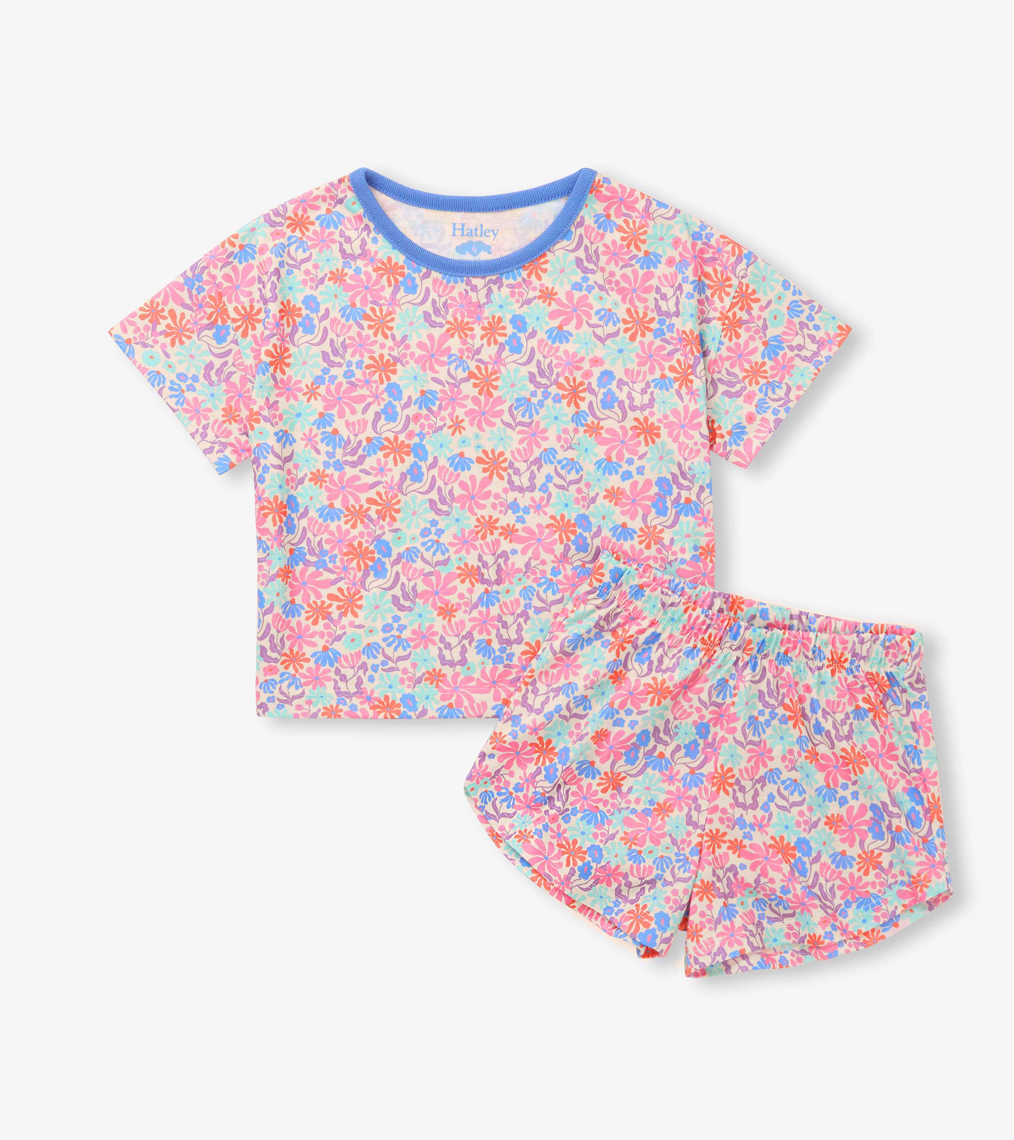 Girls Whimsical Flowers Short Sleep Set - Image 2