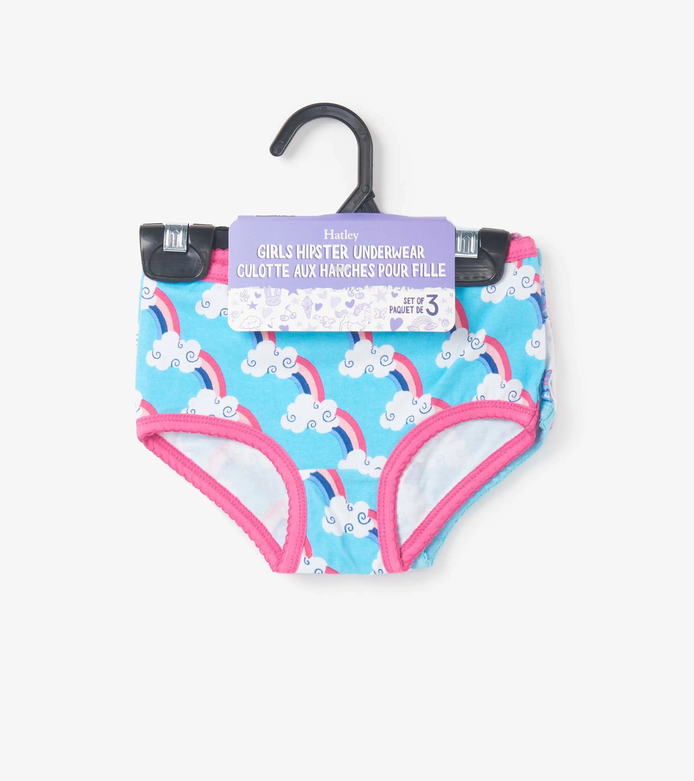 Happy Prints Girls Hipster Underwear 3 Pack - Image 4