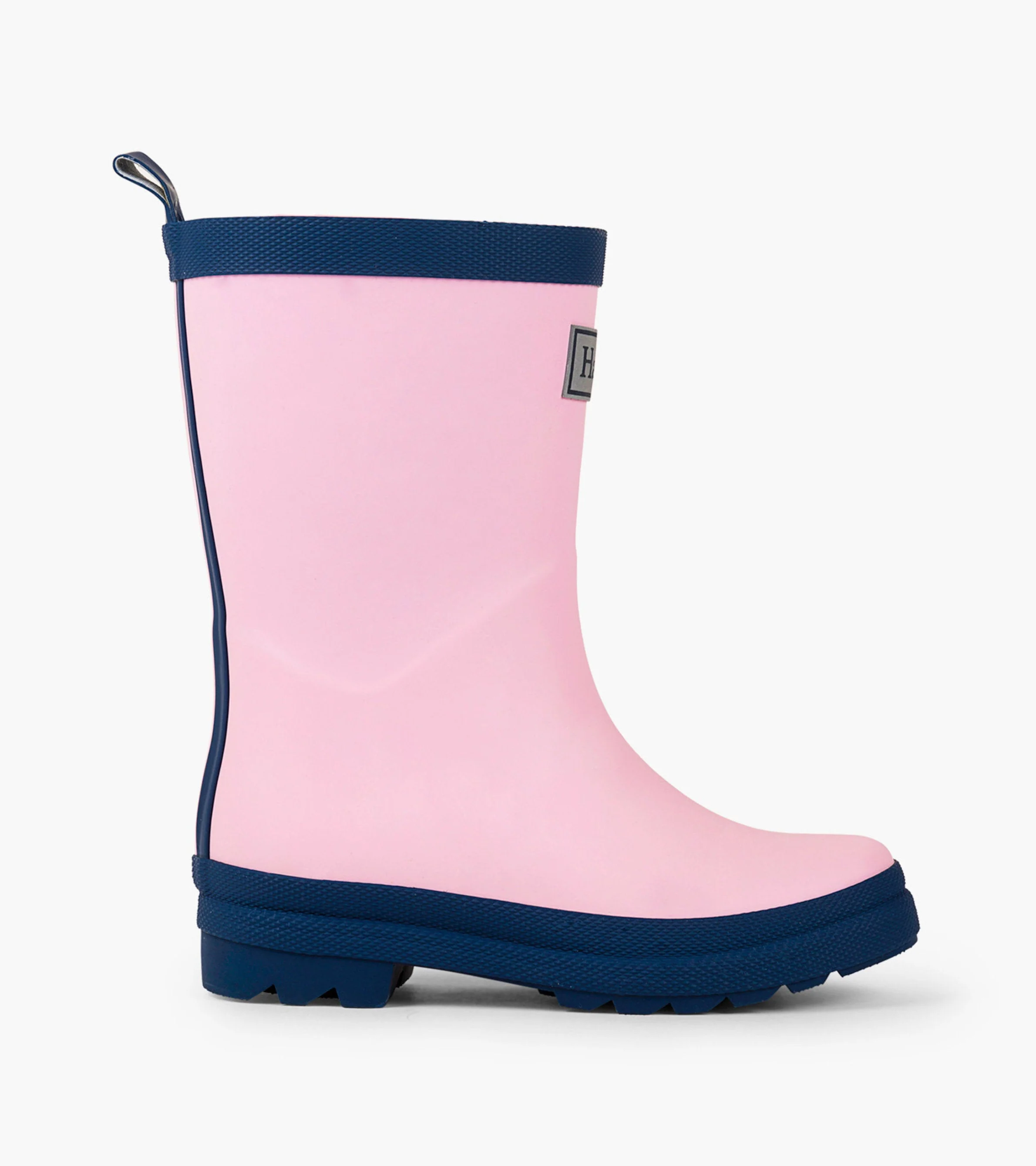 Kids Pink & Navy Matte Wellies - Image 3