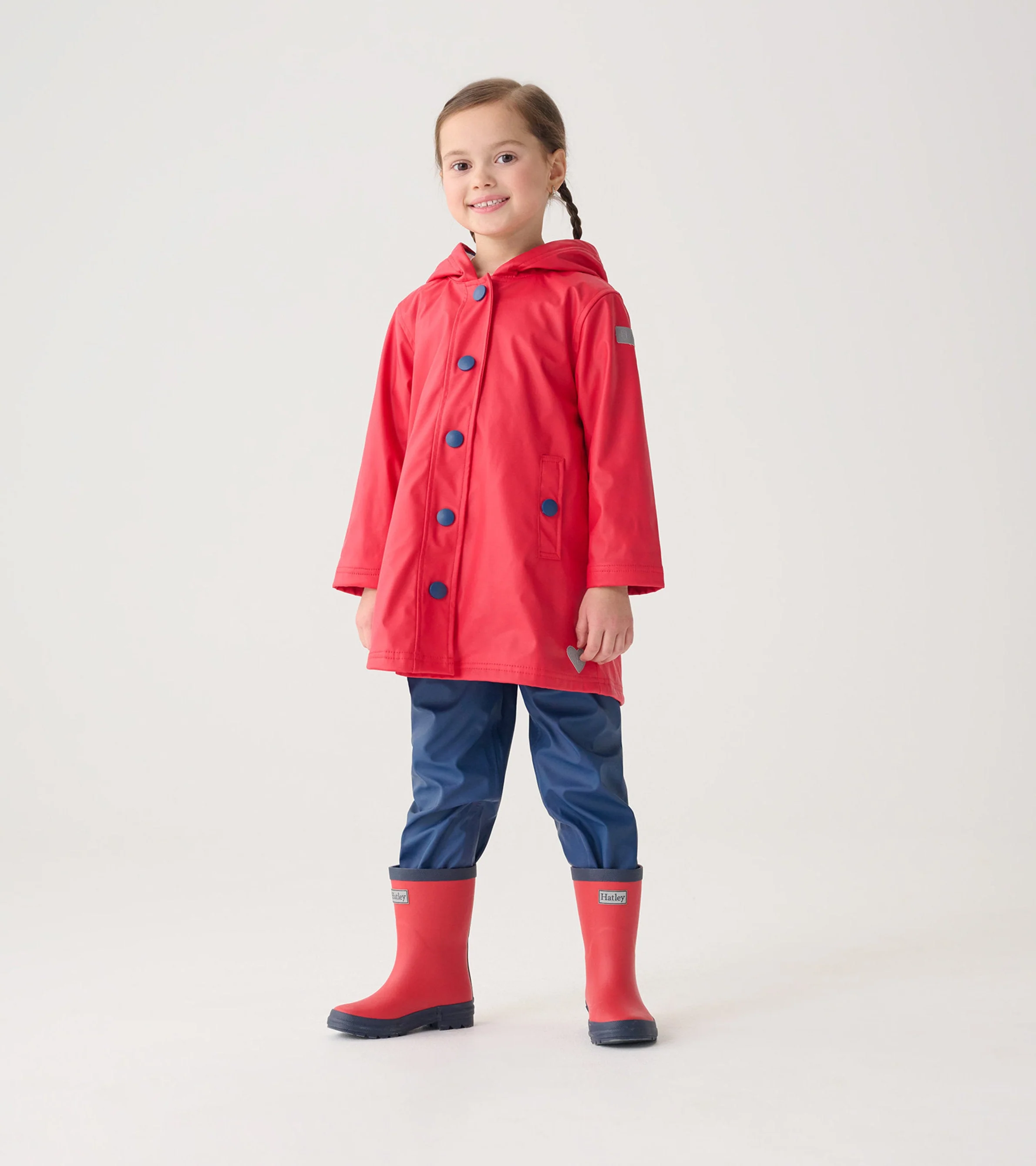 Kids Red & Navy Matte Wellies - Image 4
