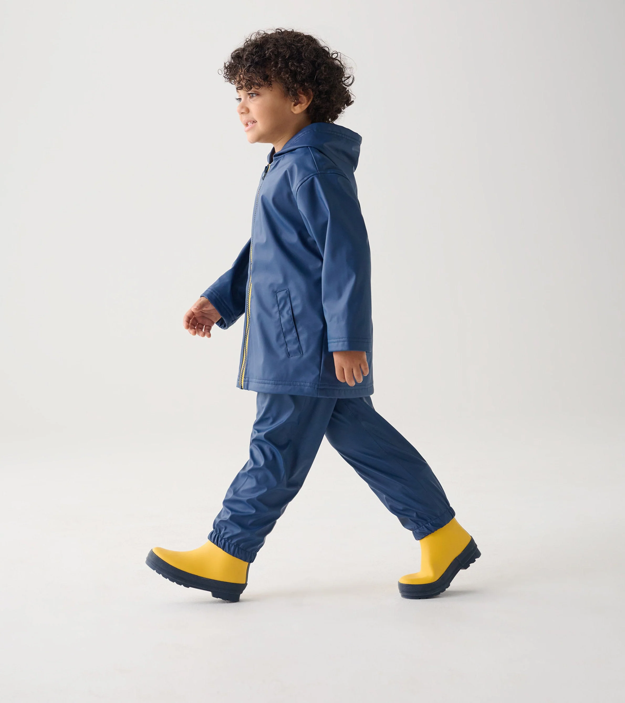 Kids Navy Zip-Up Raincoat - Image 6