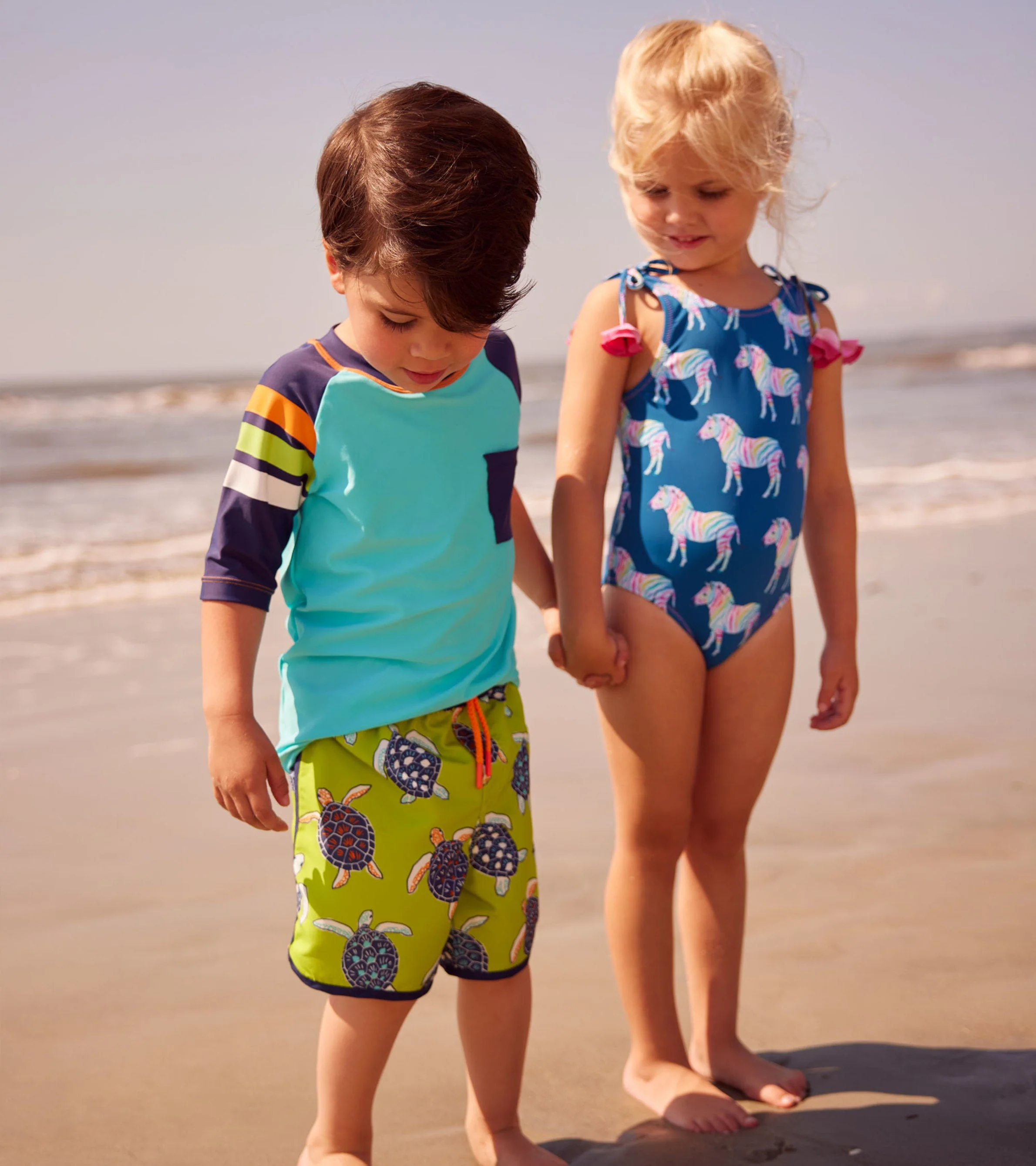Rainbow Zebra Shoulder Bow Swimsuit - Image 3