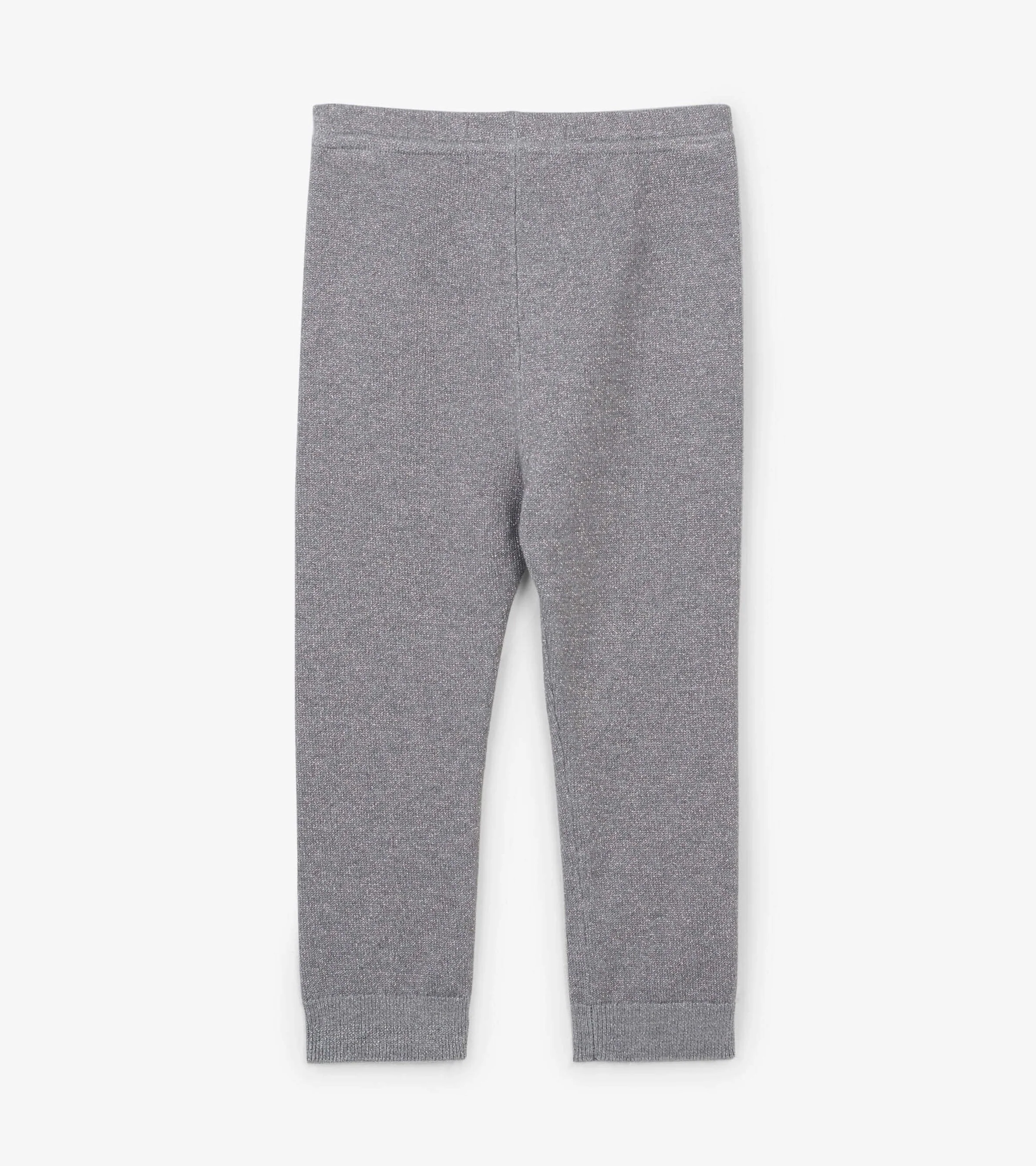Baby Silver Glitter Cable Knit Leggings - Image 2