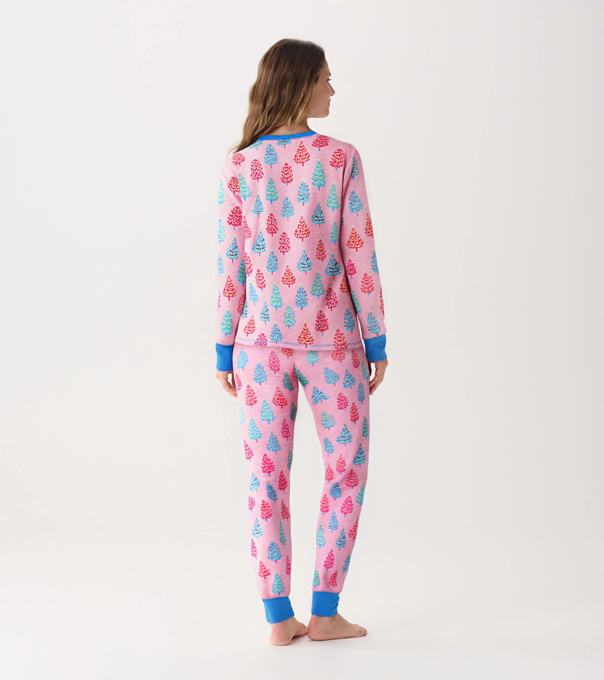 Women's Pink Bottle Brush Trees Glow in the Dark Cotton Pyjama Set - Image 4