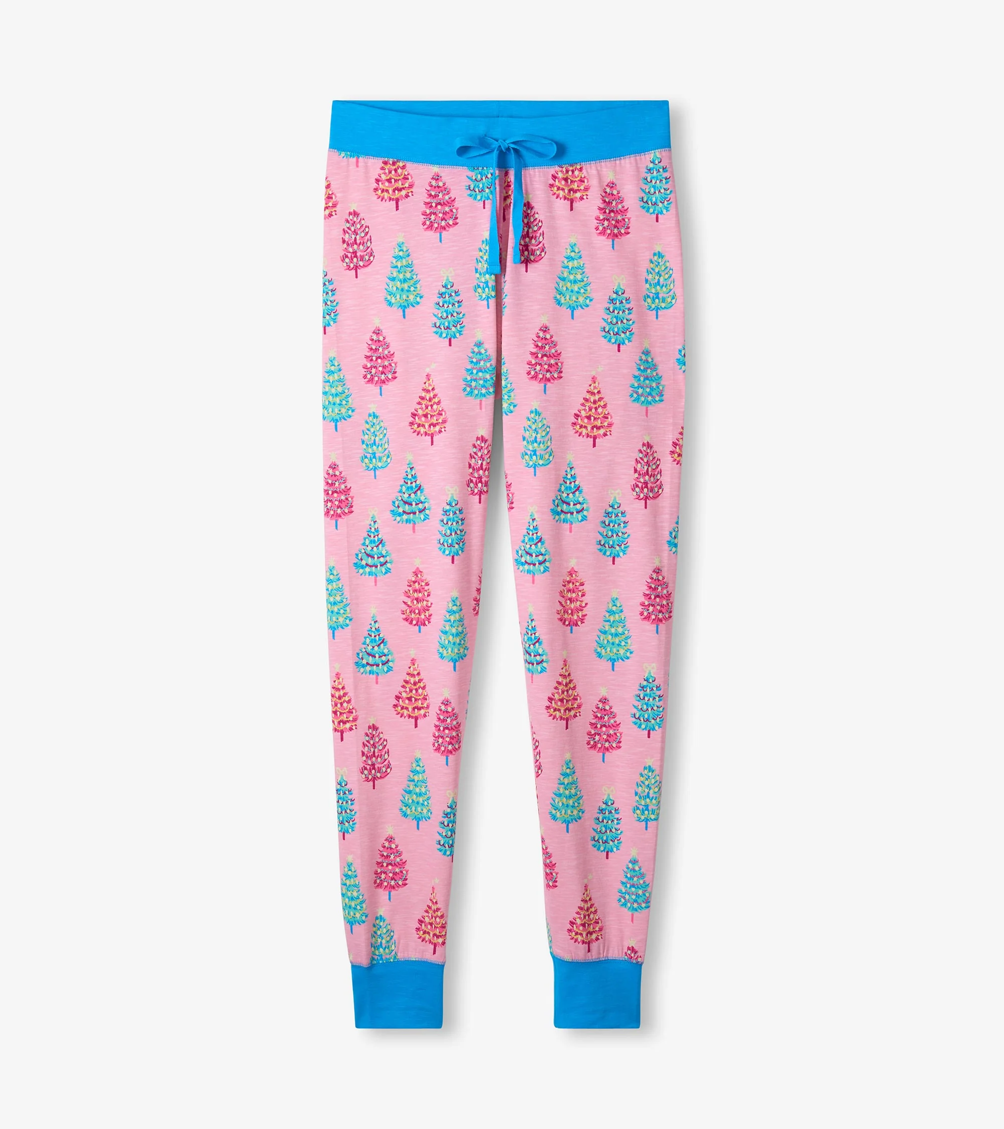 Women's Pink Bottle Brush Trees Glow in the Dark Cotton Pyjama Set - Image 6