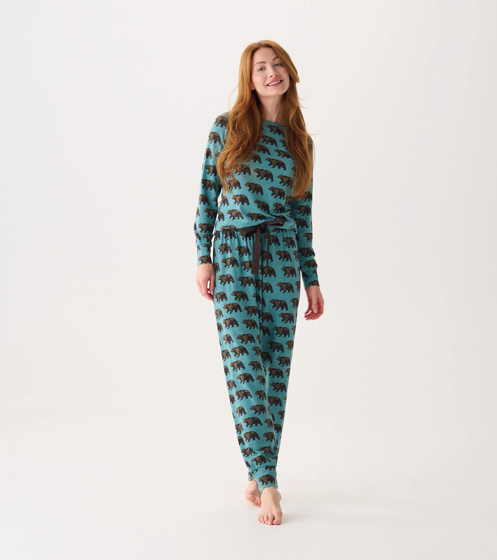 Women's Walking Bear Bamboo Pyjama Set