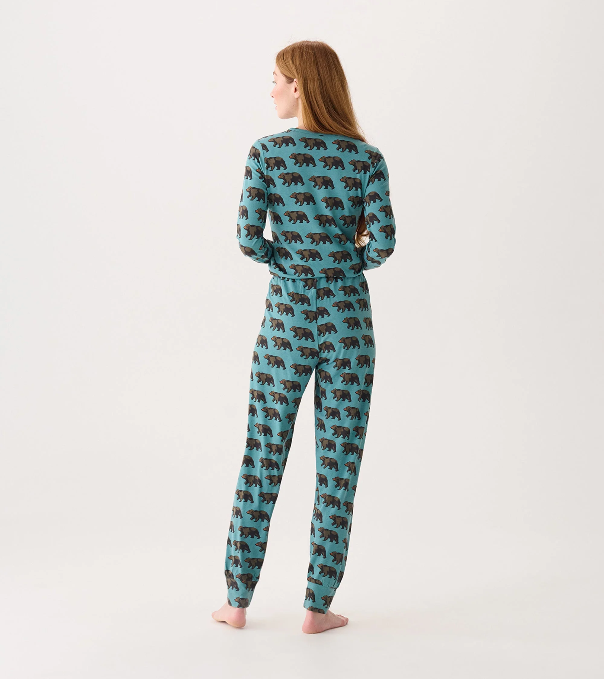 Women's Walking Bear Bamboo Pyjama Set - Image 3
